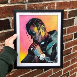 8.5x11” Framed Print of my Travis Scott Painting